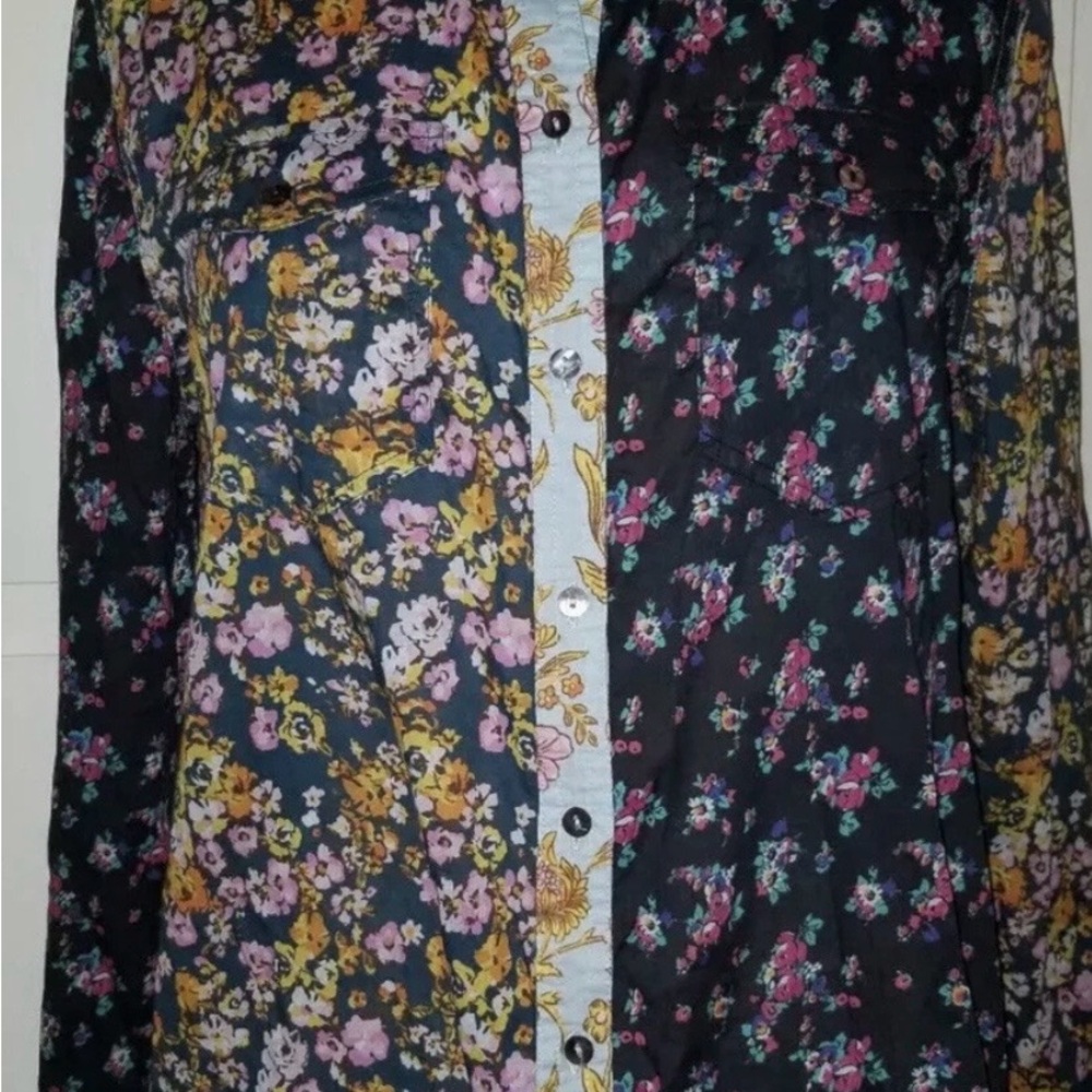 Sundance Multicolor Floral Button-Up Blouse